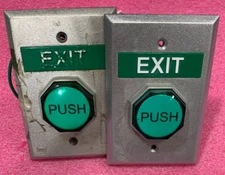 2 Safety Tech UB-1L Green Exit Push Buttons Parts/Repair Access Control