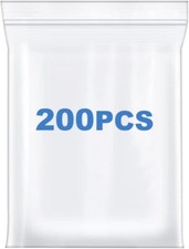200 Pcs 1" X 1" Thick 4 Mil Small Clear Zip Poly Bags Plastic Reclosable