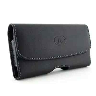 Horizontal Leather Case w/ Belt Loops & Clip Pouch Holster 4.25 x 2.4 x 0.6 inch