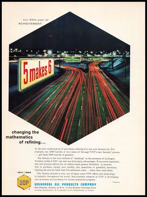 1964 Universal Oil Products Des Plaines Illinois Refining Mathematics Print Ad