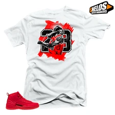 Shirt to Match Jordan 12 Bulls-GOAT White Tee