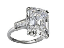 Emerald Cut Cubic Zirconia 925 Silver Ring Engagement Ring, Gift for Her
