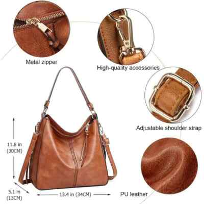 Ashioup Sacs Hobo Pour Femme En Cuir Synthétique Souple, Sac à Main Vintage Avec Fermeture éclair, Noir/blanc, Taille Unique