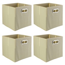 casa NOVA ENNI Aufbewahrungsboxen 4er Set Regalkörbe Boxen Kisten Vlies Beige