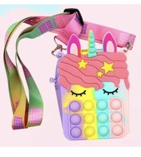 Unicorn Pop Purse Push Bubble Fidget Toy Shoulder Bag Mini Backpack for Girls