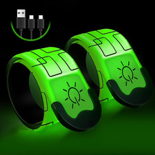Rechargeable LED Armbands 2 PCS - High Visibility Running Gear for All Ages