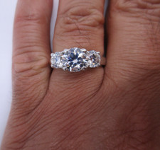 IGI CERTIFIED Platinum Engagement Ring Lab Grown Diamonds 3.15 Carat 12.70 Grams