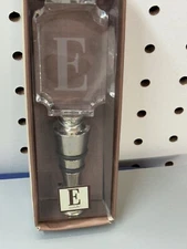 MUDPIE Cosmopolitan Home "E" Engraved Bottle Topper NIB