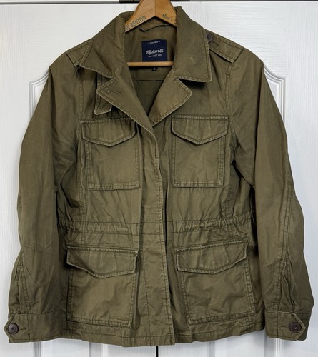 Madewell All Weather Outbound Military Jacket Coat Style Olive Green Slim Large - Picture 2 of 9