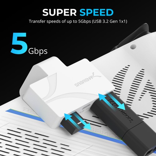 SABRENT USB Type-C 3-Port Gaming Hub for ASUS ROG Ally - Picture 4 of 9