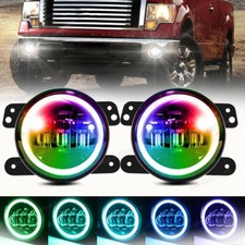 Pair 4inch Round Rgb Fog Lights Led Driving Bump Lamp For 2011-2014 Ford F-150