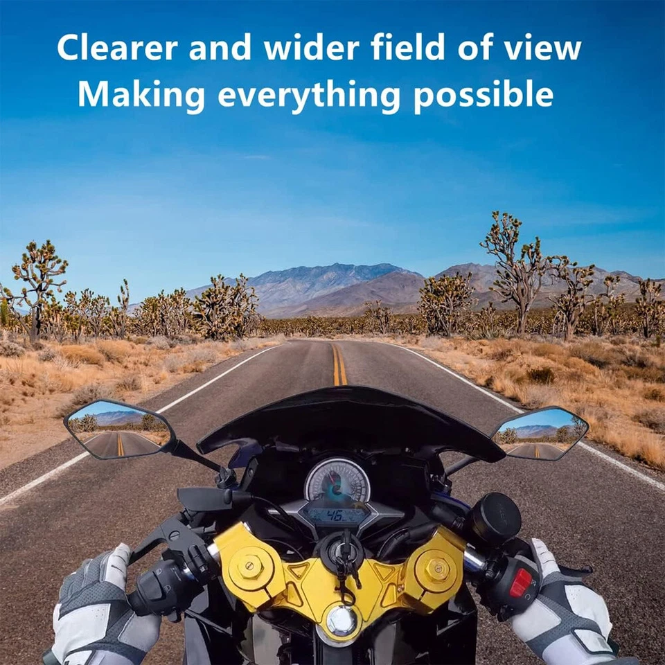 Left + Right BLK Rearview Mirrors For Kawasaki Ninja 650R Ninja1000 Z1000SX ER6F - Imagem 3 de 4