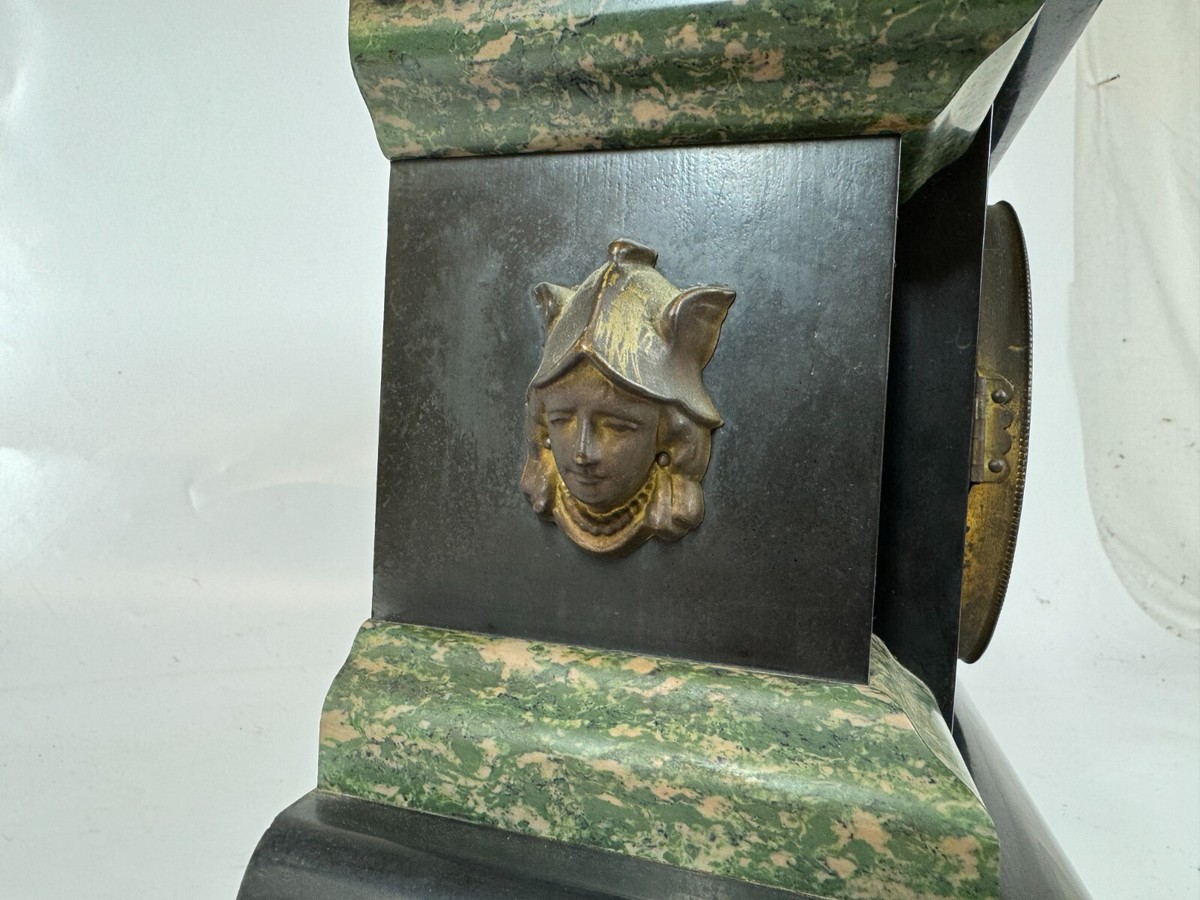 Seth Thomas 102 Adamantine Wood Case Brass Hermes Head Wind Up