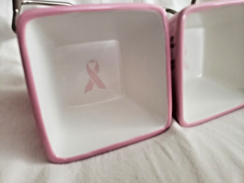Pampered Chef Whip Cancer Caddy 2 Pink Dishes Server Breast Cancer Ribbon - Picture 14 of 20