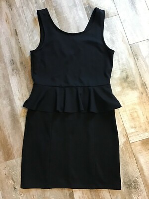 American Eagle Outfitters Size Juniors 6  Black Sleeveless Peplum Sheath Dress