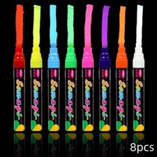 1 Set 8 Colors Liquid Chalk Erasable Reversible For Kids And Adults
