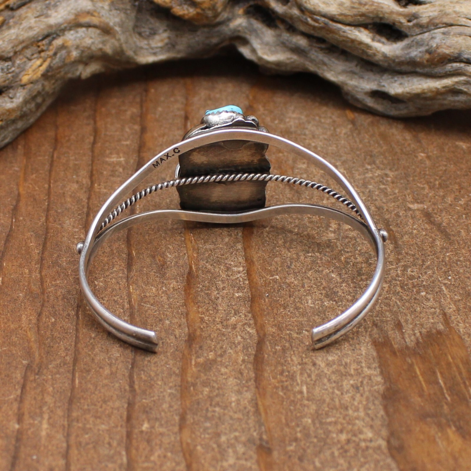 Sterling Silver Split Shank Two Stone Turquoise C… - image 4