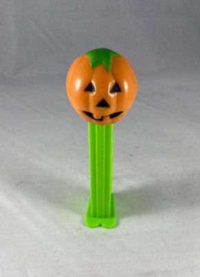 PUMPKIN PEZ DISPENSER - VINTAGE CANDY COLLECTIBLE - HUNGARY - GREEN STEM w FEET