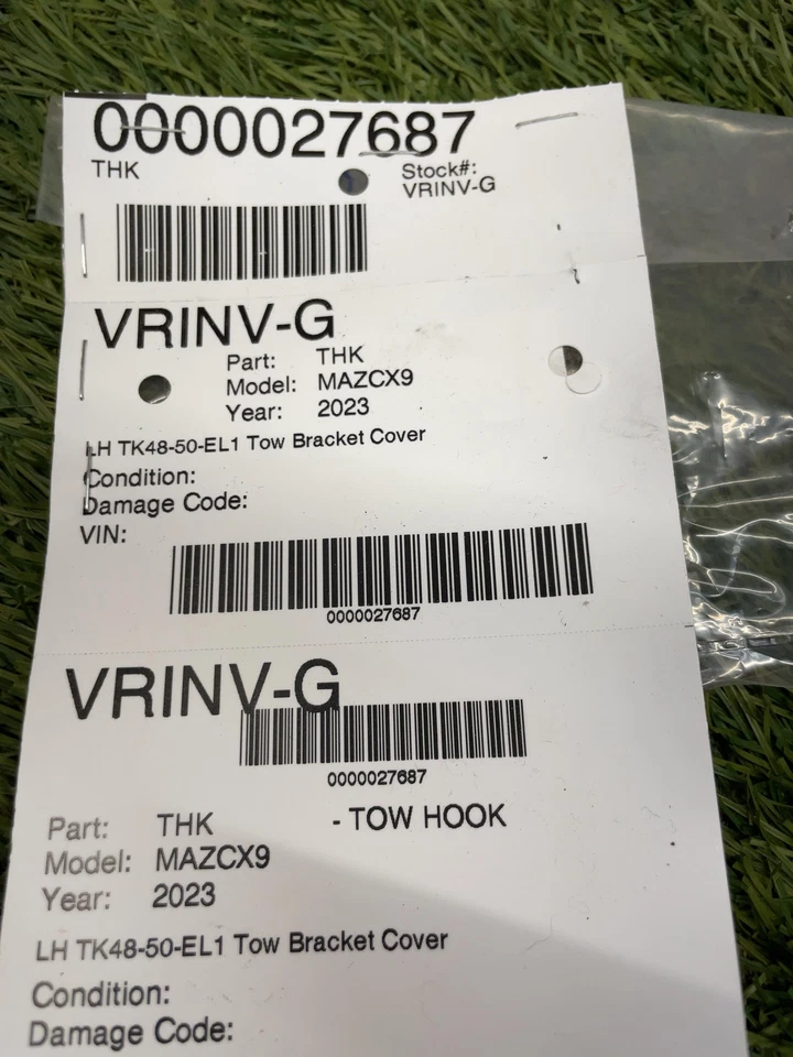 ✅ 2023 MAZDA CX9 TOW BRACKET COVER ONLY LH PN:TK48-50-EL1 OEM - Image 4 of 4