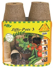 Jiffy JP322 Round Peat Pot, 3 In., 22-Pk. - Quantity 18