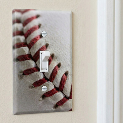 Baseball Stitch Single 1 Light Switch Wall Plate Cover Switchplate Seam NEW