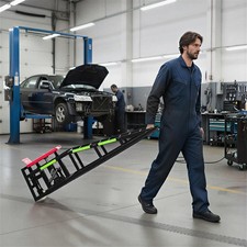Hydraulic Car Ramps Set 2pc 5 Ton 10000 Lbs Low Profile Lift Jack With Wheels