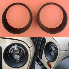 Headlamp Headlight Trim Cover Bezels Fit For Jeep Wrangler JK 2007-2018