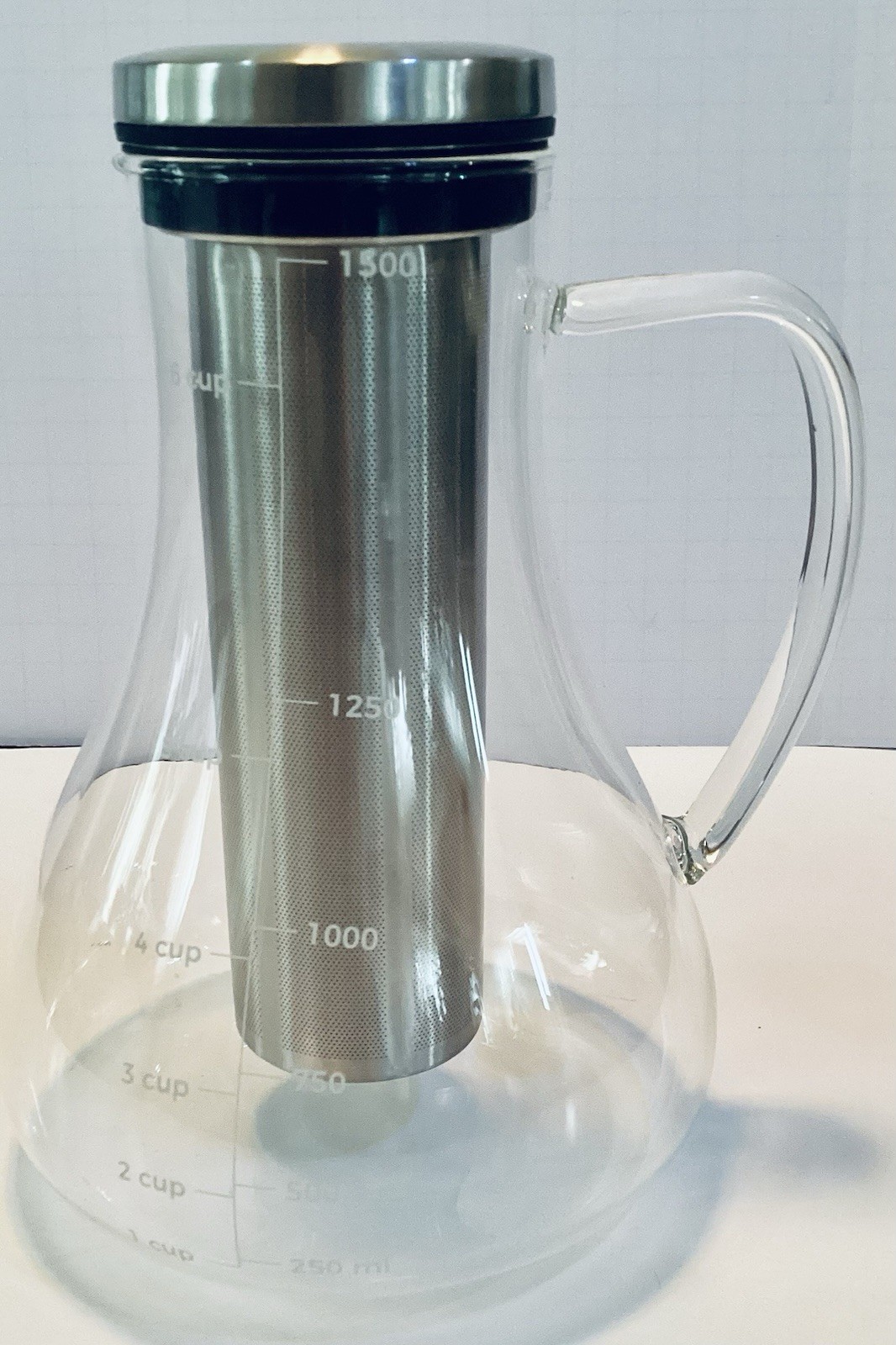 By Bocha Borosilicate Glass Carafe Stainless Steel Filter