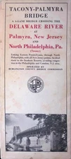 Tacony Palmyra Bridge Brochure 1950s NJ PA Route Map Toll Schedule Travel Guide