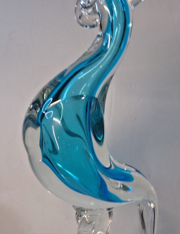 Murano Style Art Glass COCATOO Figurine - 16” High 4+ pounds - unbranded