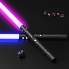 Lightsaber, Double-Bladed Dueling Light Saber, 4 Sound Fonts, 20 RGB Colors FX M