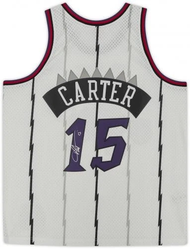 Camiseta deportiva Mitchell & Ness Swingman 1998 blanca firmada por Vince Carter Toronto Raptors Foto 2 de 4
