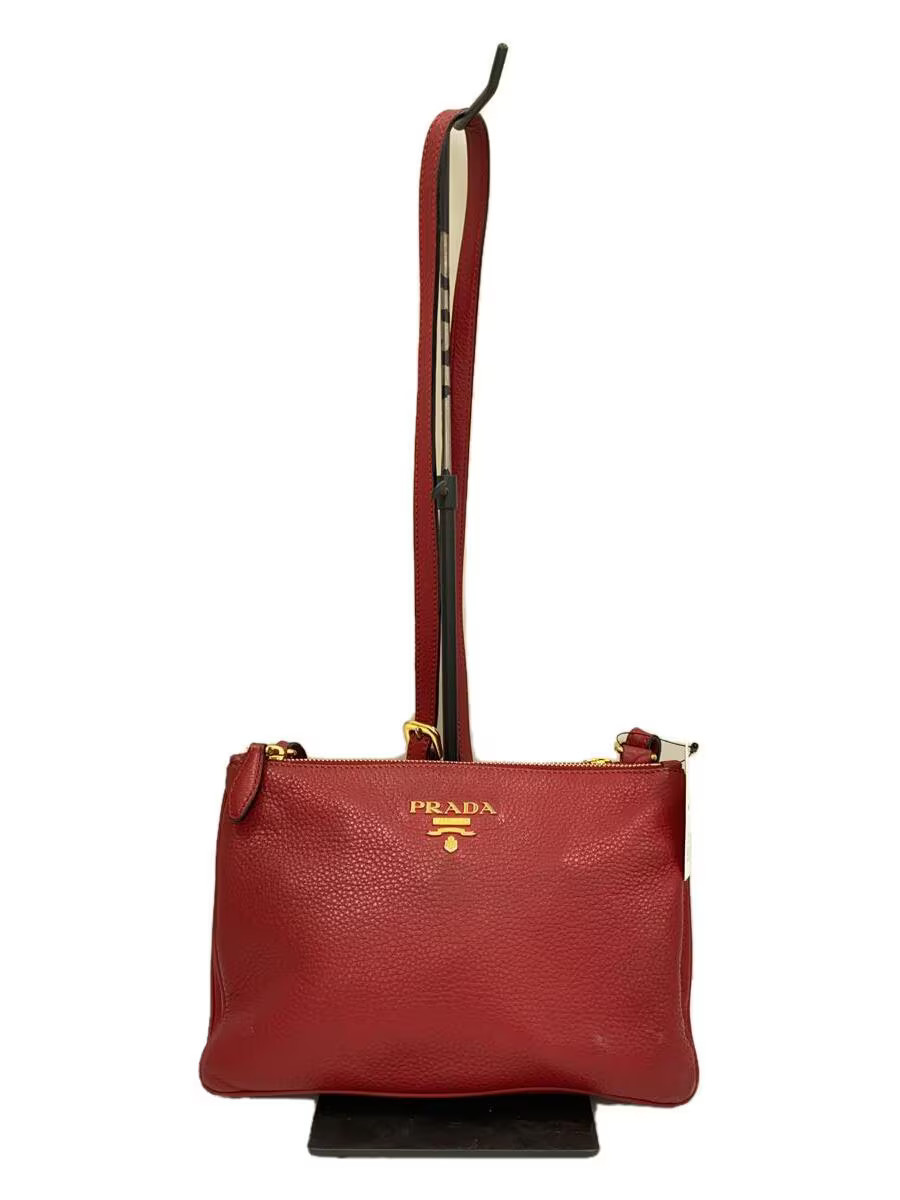 Prada Red Leather Shoulder Bag Japanese Import 1BH046