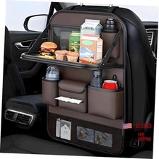 Universal Foldable Car Backseat Organizer with Table Tray, Car 1 Pack Brown