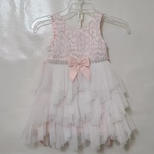 AMERICAN PRINCESS Girl's Elegant Pink Lace Special Occasion Dress - Size 4T