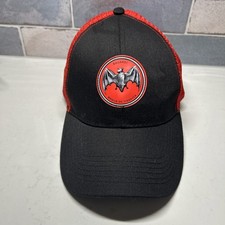 BACARDI Rum Red  Black Bat Logo Snapback Mesh Trucker Baseball Hat Cap