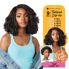 Sensationnel Curls Kinksandco Clip in-Top Lady 10 Inch,1B OFFBLACK