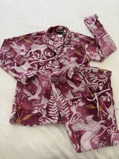 Pottery Barn Teen S Harry Potter Magical Damask organic flannel PJ Set Burgundy