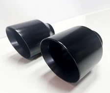 Pair of 5" Slant Cut Black Exhaust Tips 3" In Fits Dodge Challenger 2008-2023