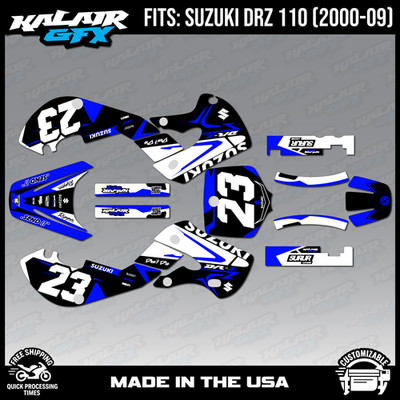 Graphics Kit for Suzuki DRZ110 2000-2009 Evader Series -  Blue