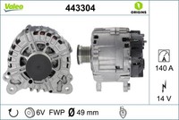 Valeo 443304 Lichtmaschine 140A 14V FüR Vw Seat Skoda