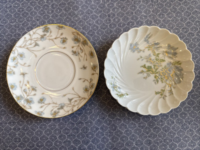 French Fine China SET of 2 COVINGTONs & HAVILAND Saucer & Butter Pat Bowl, EUC!
