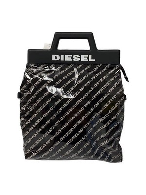 DIESEL Copyright Print Handbag Enamel Black All-Over Pattern 2-Way