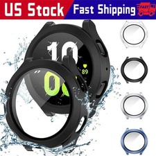 Samsung Galaxy Watch 4 5 6 7 FE 40/44 Tempered Glass Protector Screen Case Cover