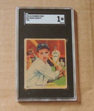 SGC-graded 1934-36 Diamond Stars ('36 Blu Bk)) BB cd.#86: Frank Crosetti, Yanks