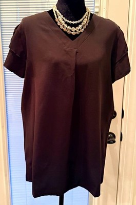 VDJ Women's Black Ruffle Sleeve V-Neck Blouse - New With Tags XL