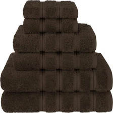 American Soft Linen Luxury 6 Piece Towel Set, 2 Bath Towels 2 Hand Towel 2 Washc