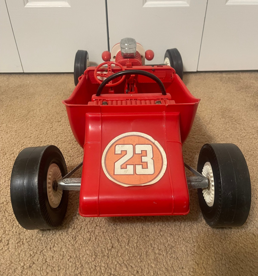 Vintage 1960’s Marx Big Red Hot Rod Battery Operated T Bucket Race Car ...