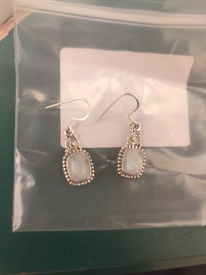 Mondstein Fischhaken Ohrringe 925 Sterling Silber