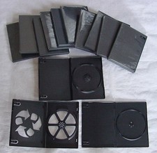 20 STANDARD BLACK 1-DISC DVD MOVIE PLASTIC STORAGE CASES - 16 14MM 4 7MM - FS